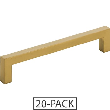 Elements of the 128 mm Center-to-Center Satin Bronze Square Stanton Cabinet Bar Pull 20PK 625-128SBZ-20
